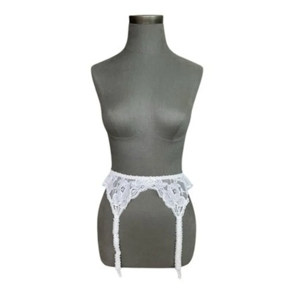 Victoria’s Secret White Lace Garter Belt Bridal Wedding L New Without Tags
